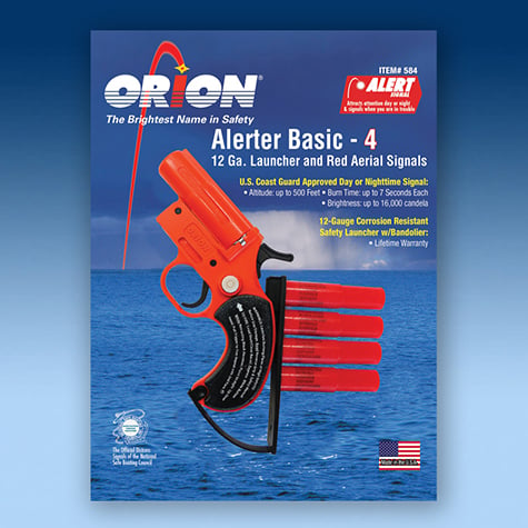 Orion Alerter Basic 4, 12-Gauge Launcher with Hammer Safety Lock & Red  Aerial Flares