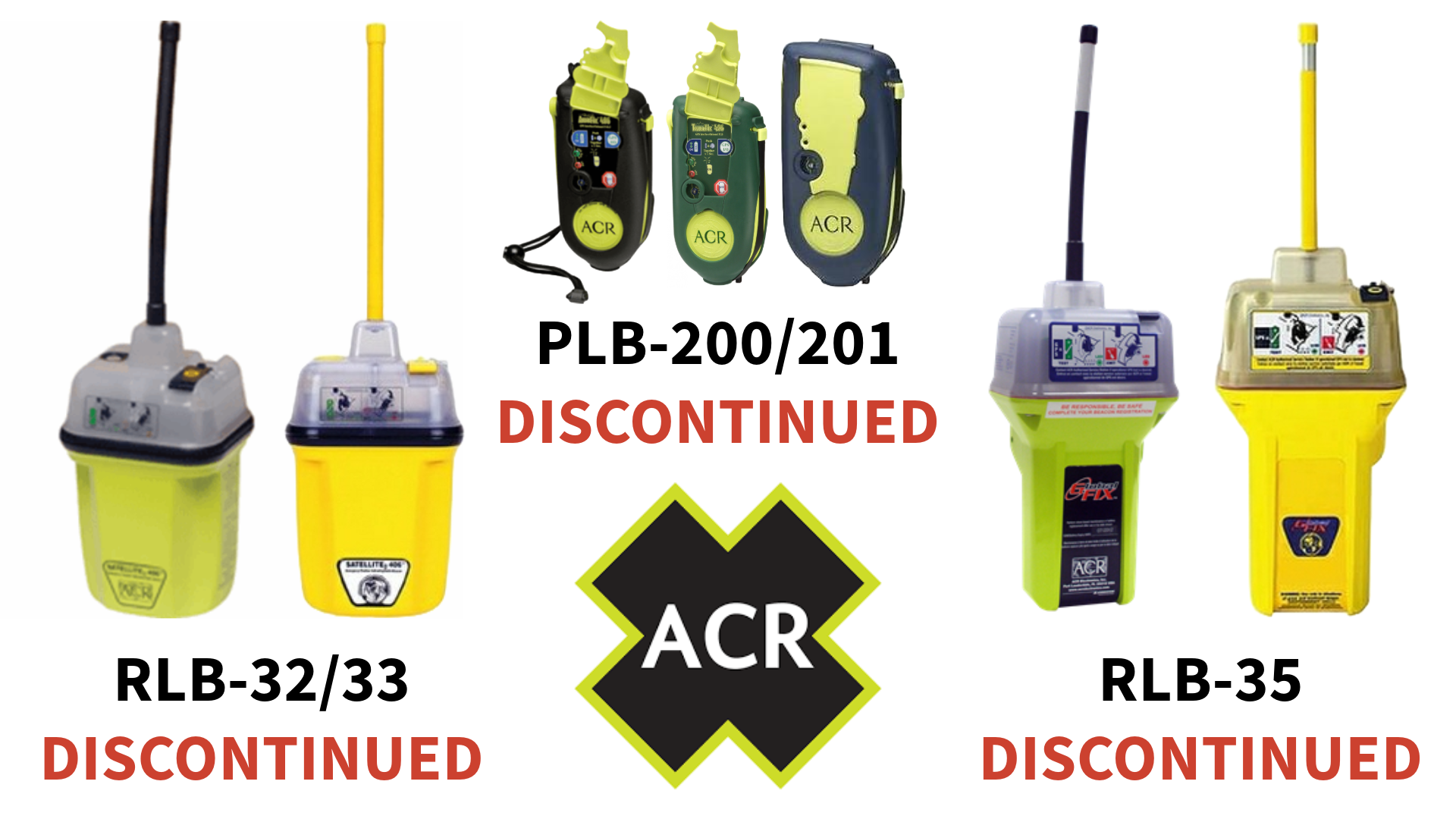 ACR beacons that are no longer eligible for battery replacement.